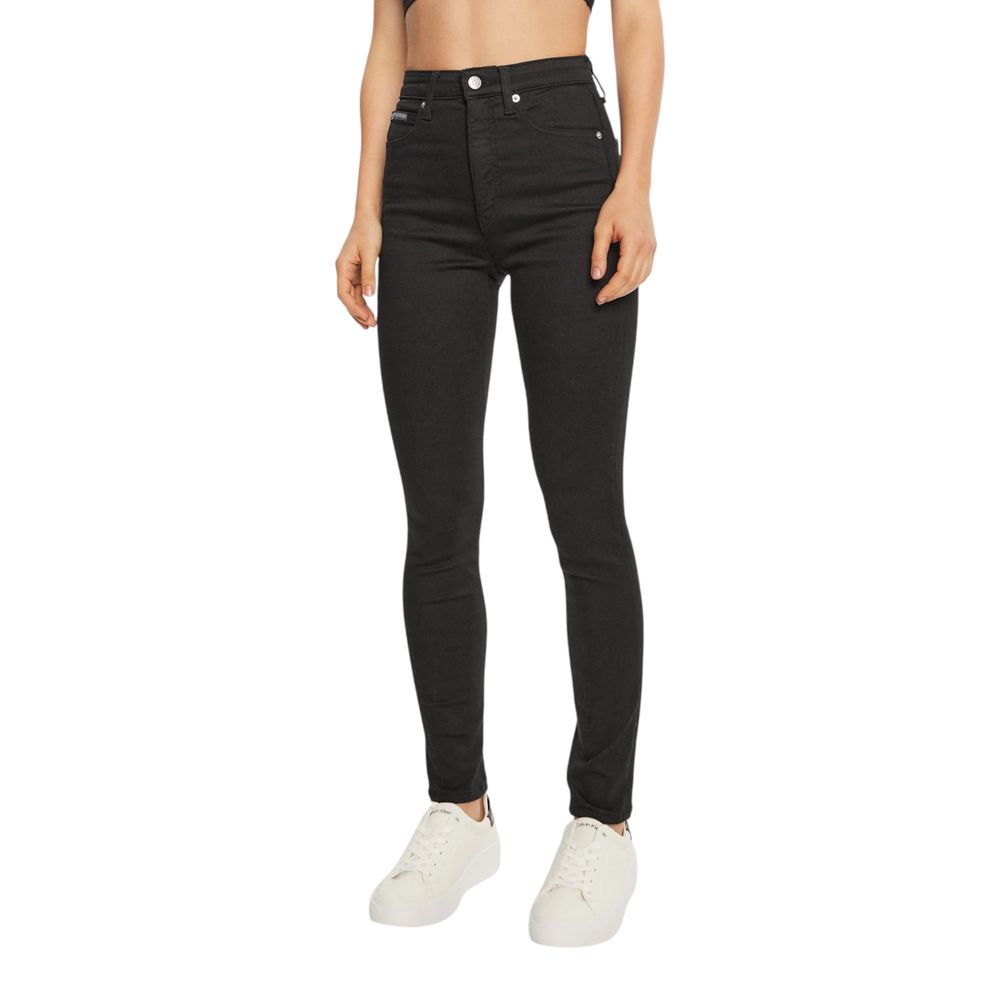 Calvin Klein Jeans Black Cotton High Rise Skinny Jeans