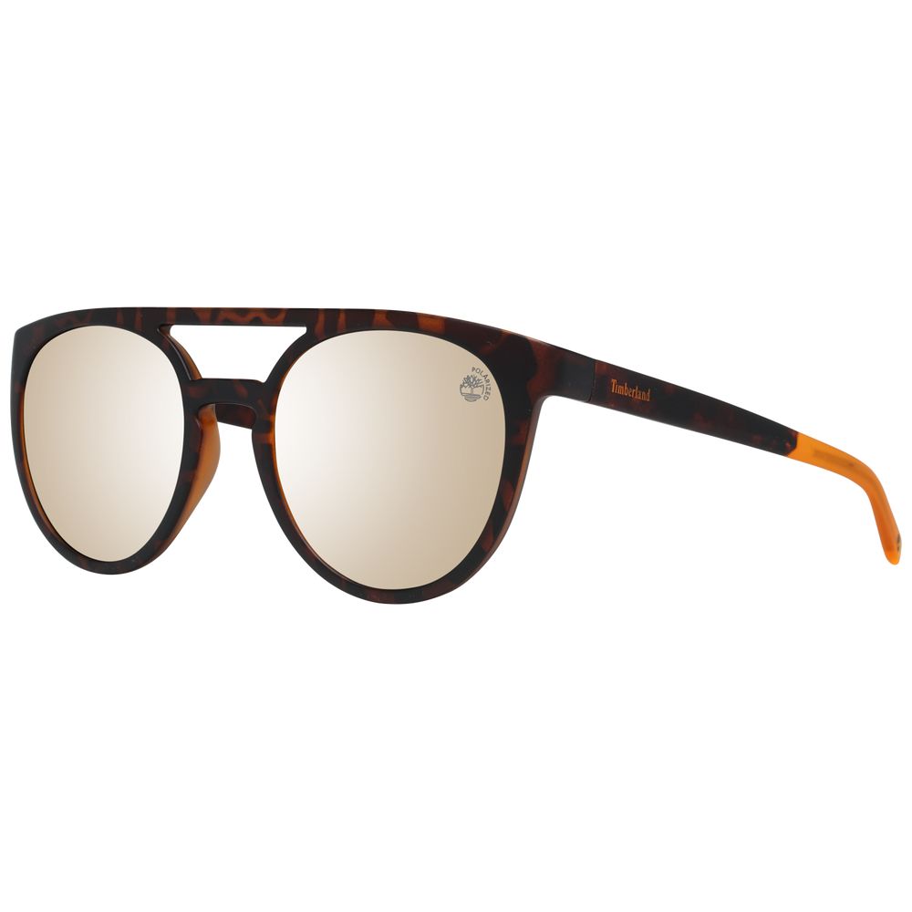 Timberland Men's Brown Aviator Sunglasses with Grey Polarized Lenses