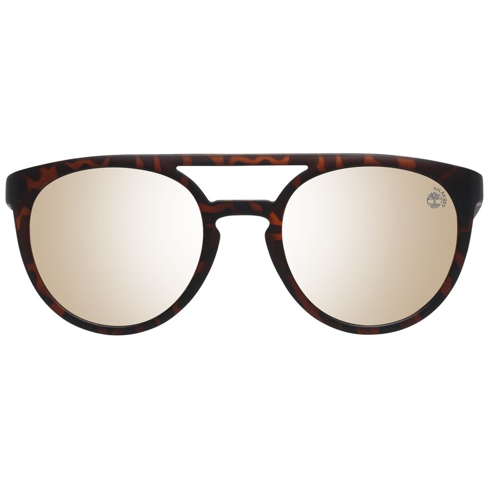 Timberland Men's Brown Aviator Sunglasses with Grey Polarized Lenses