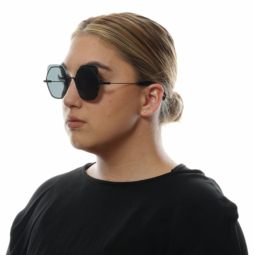 Yohji Yamamoto Women's Sunglasses – Elegant Black Full-Rim Design with Grey Lenses, 52mm