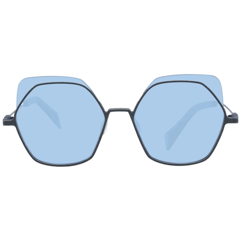 Yohji Yamamoto Women’s Sunglasses – Gunmetal Frame with Blue Lenses, 52mm