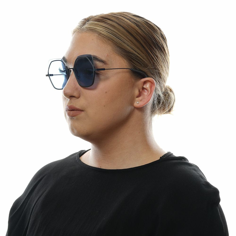 Yohji Yamamoto Women’s Sunglasses – Gunmetal Frame with Blue Lenses, 52mm