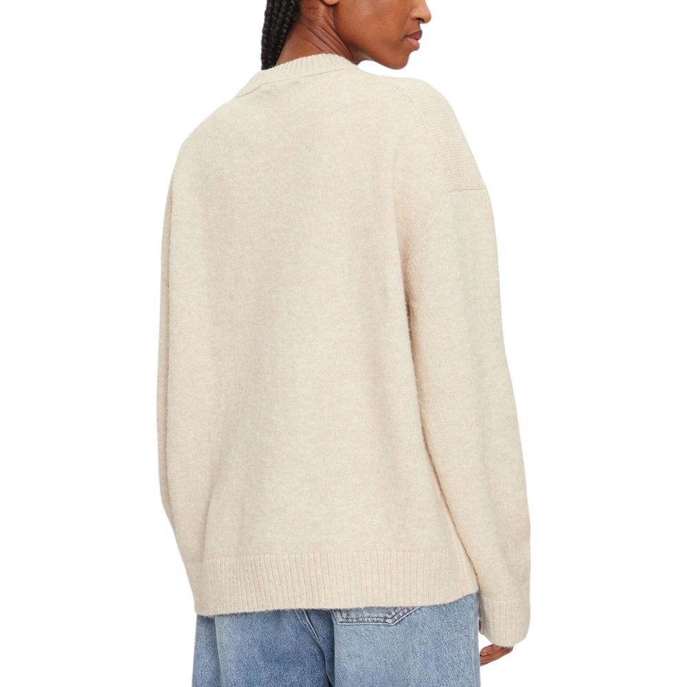 Calvin Klein Jeans Beige Loose Fit Knit Jumper for Women