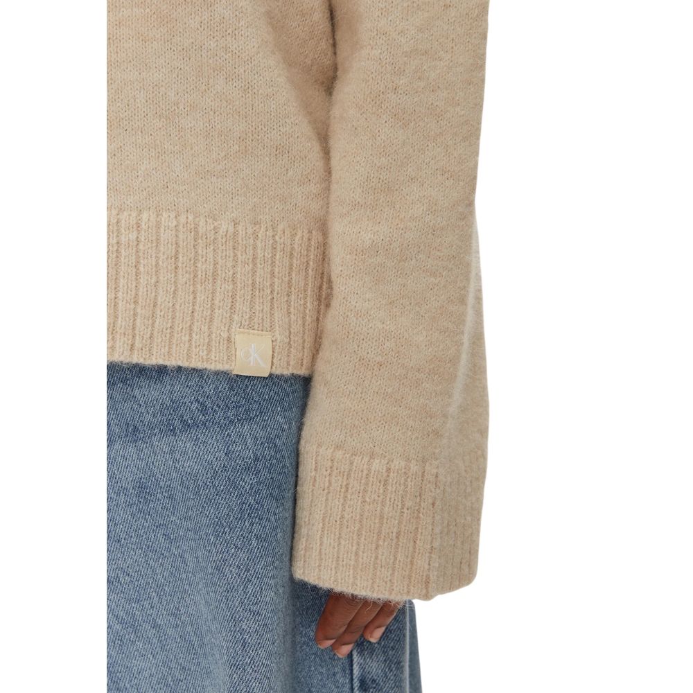 Calvin Klein Jeans Beige Loose Fit Knit Jumper for Women