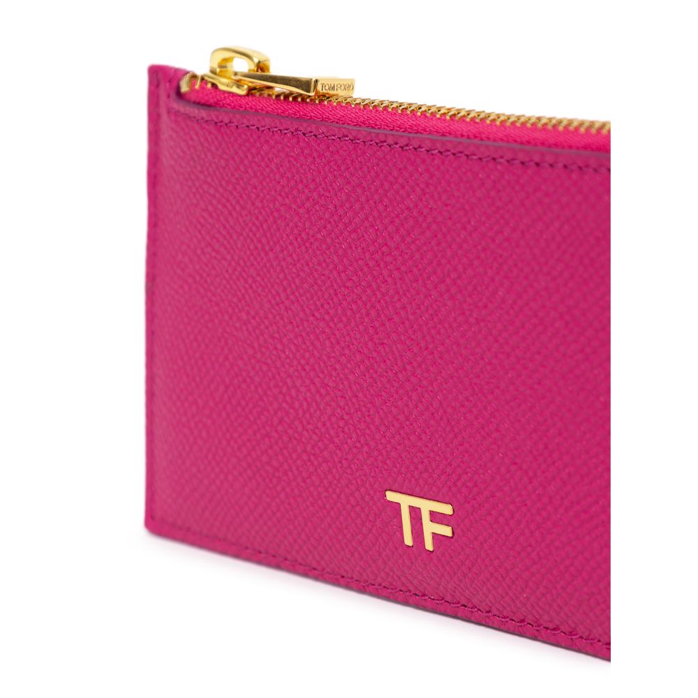 Tom Ford Fuchsia Leather Wallet - Stylish Card Holder