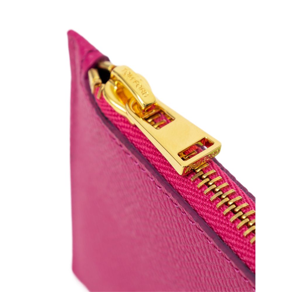 Tom Ford Fuchsia Leather Wallet - Stylish Card Holder