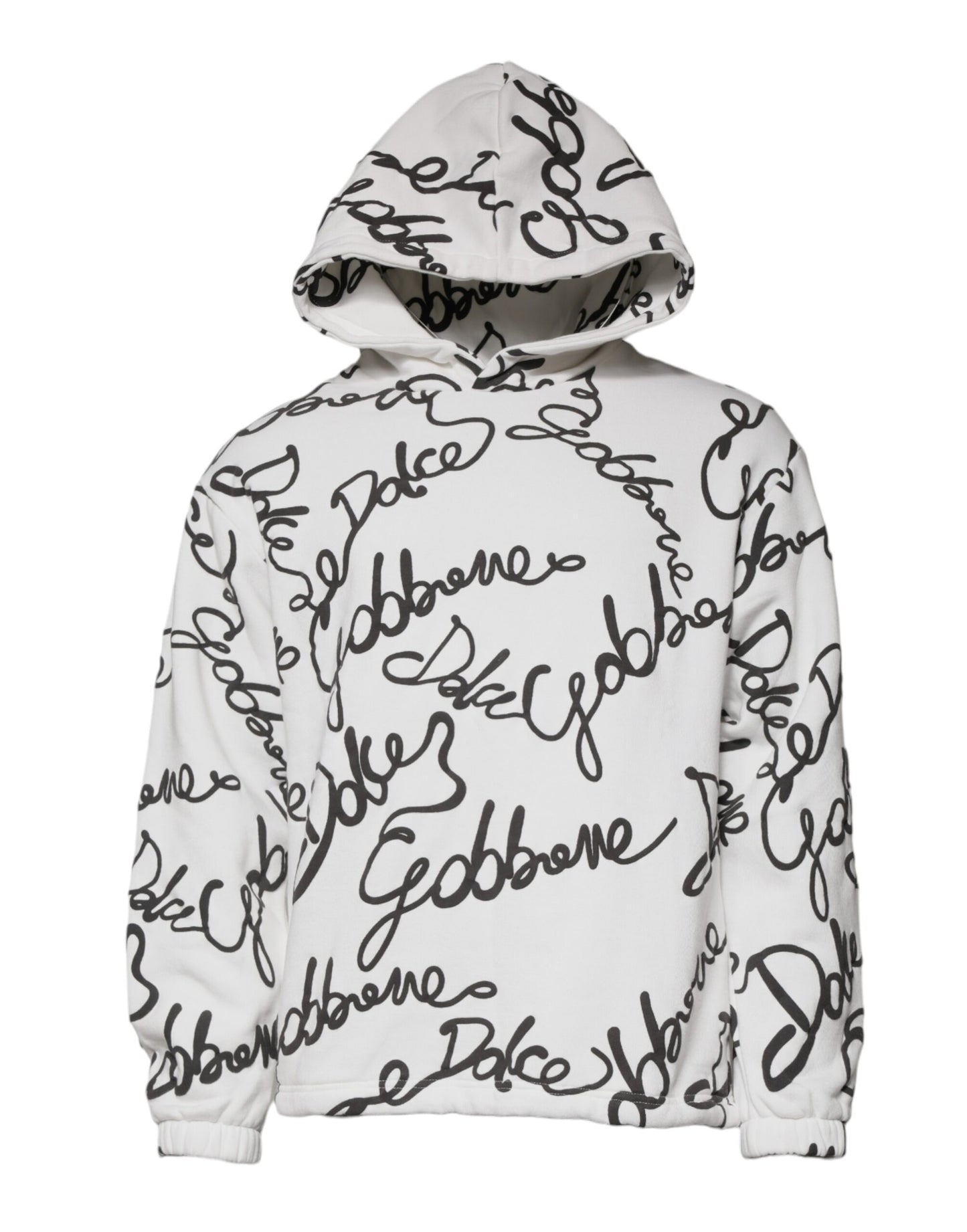 Dolce & Gabbana White Logo Cotton Hooded Sweatshirt