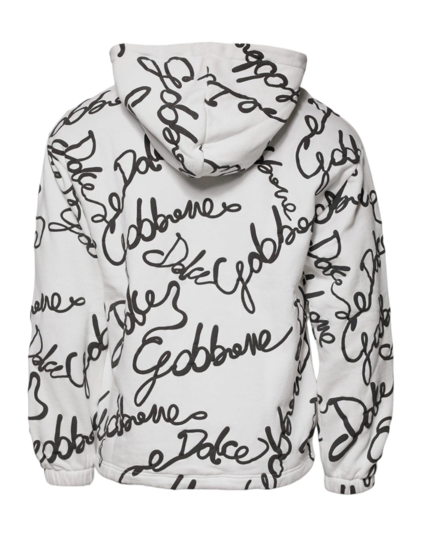 Dolce & Gabbana White Logo Cotton Hooded Sweatshirt