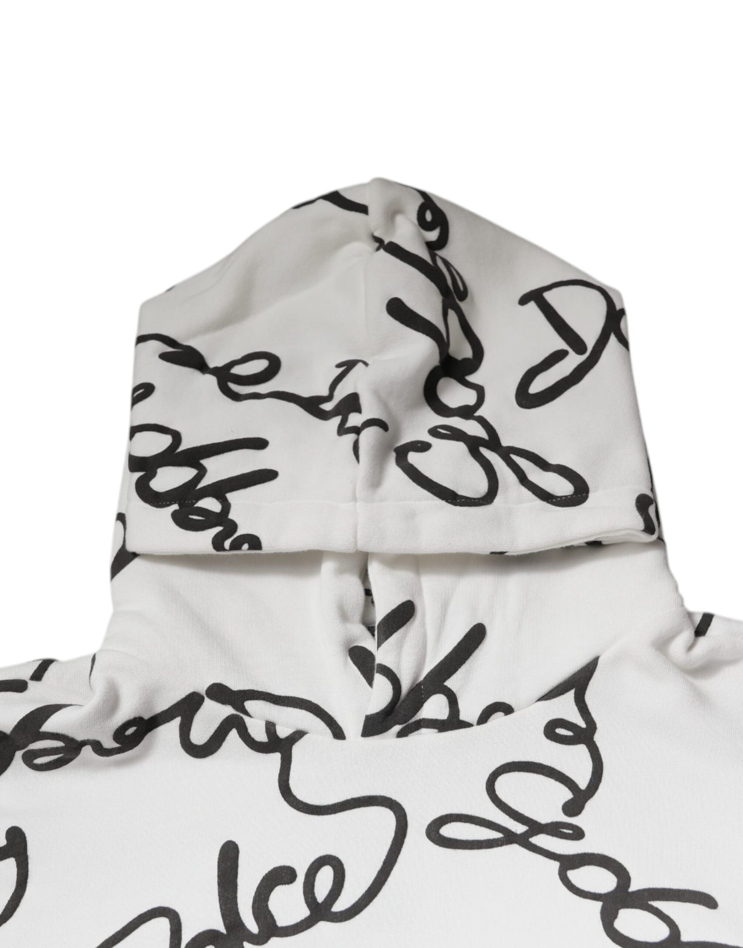 Dolce & Gabbana White Logo Cotton Hooded Sweatshirt