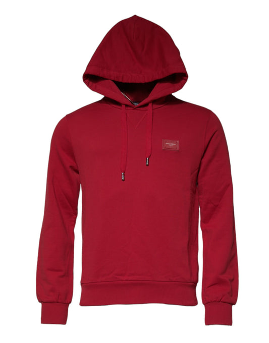 Dolce & Gabbana Men's Red Cotton Logo Hoodie