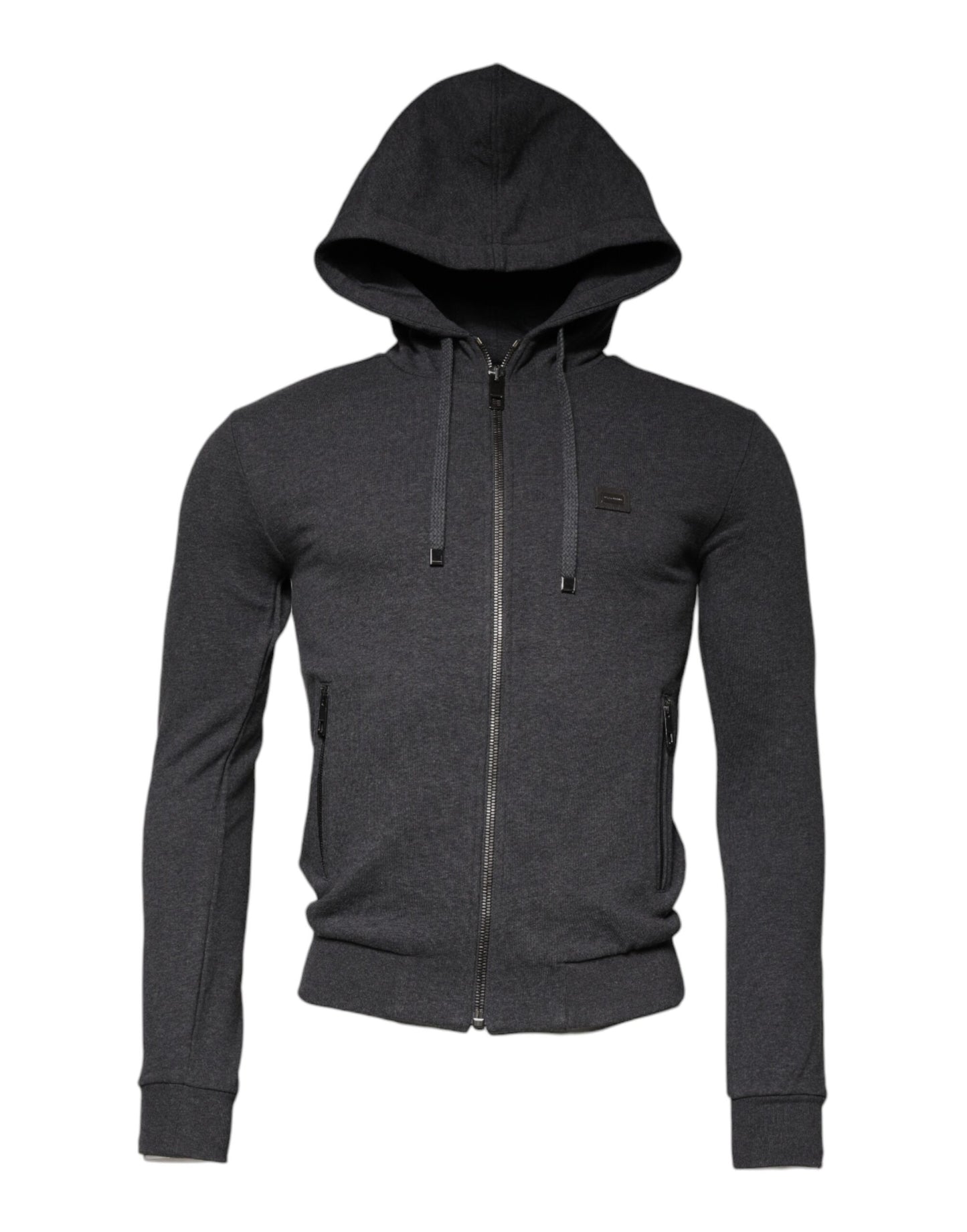 Dolce & Gabbana Gray Logo Full Zip Hooded Sweatshirt