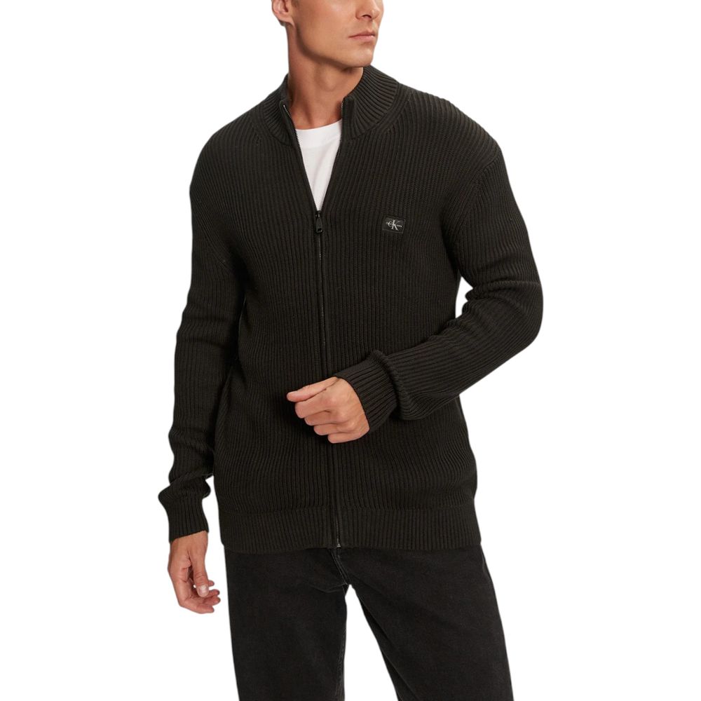 Calvin Klein Jeans Black Zip-Up Cotton Cardigan for Men