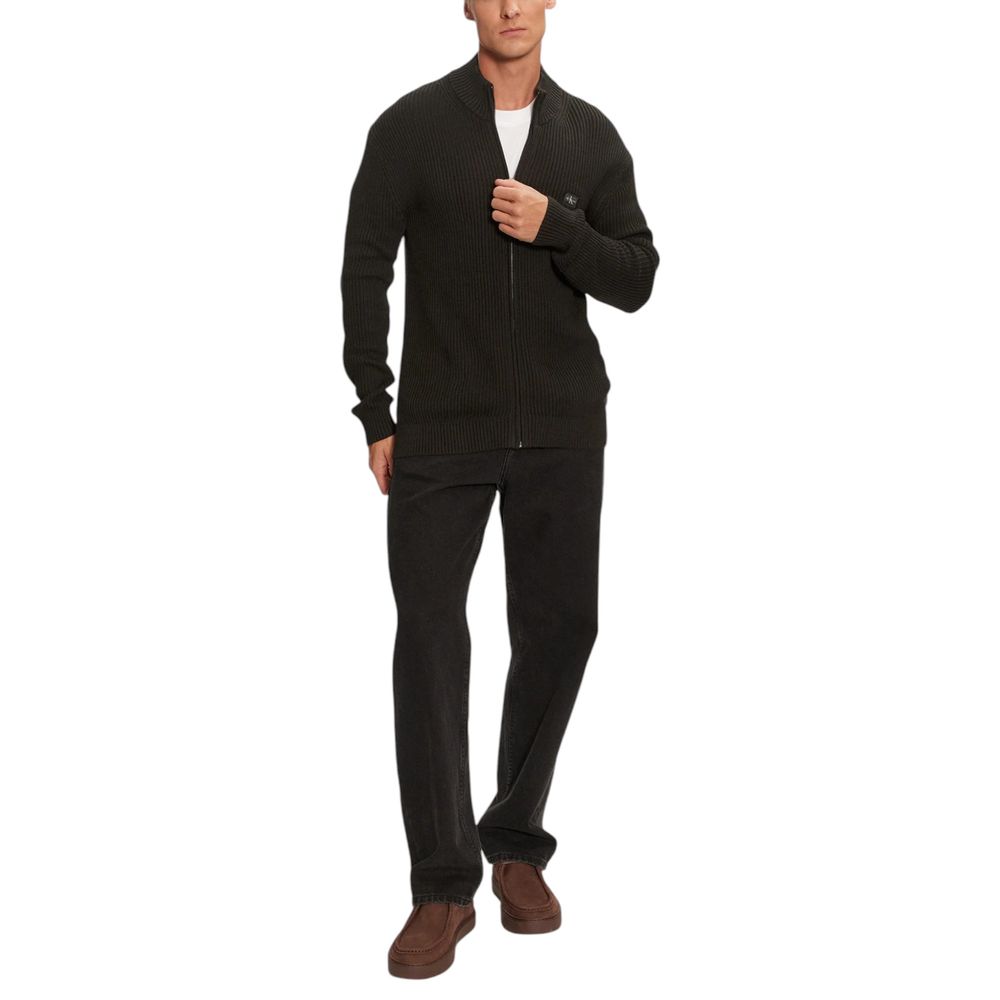 Calvin Klein Jeans Black Zip-Up Cotton Cardigan for Men