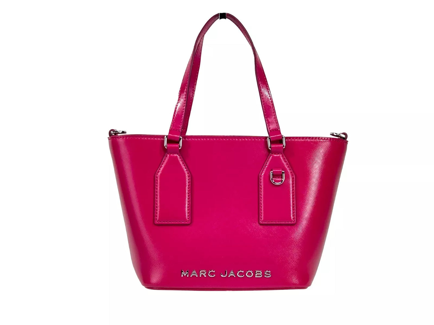 Marc Jacobs Small Saffiano Leather Tote Crossbody Bag in Lipstick Pink