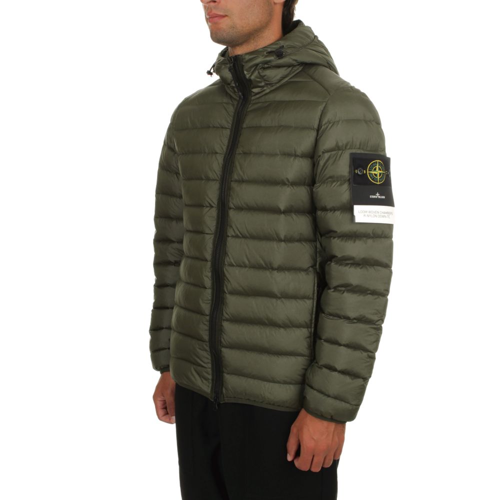 Stone Island Green Nylon Down Jacket