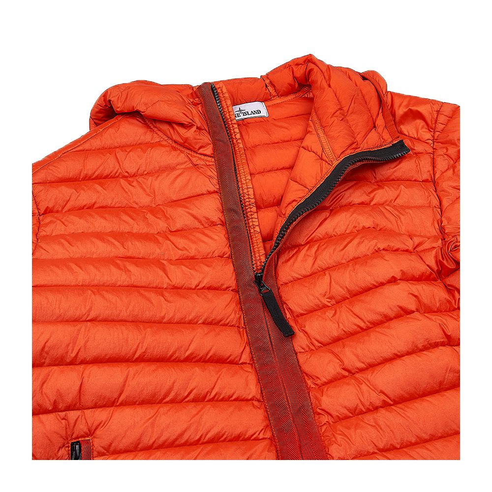 Stone Island Orange Nylon Jacket - Stylish Down Layering
