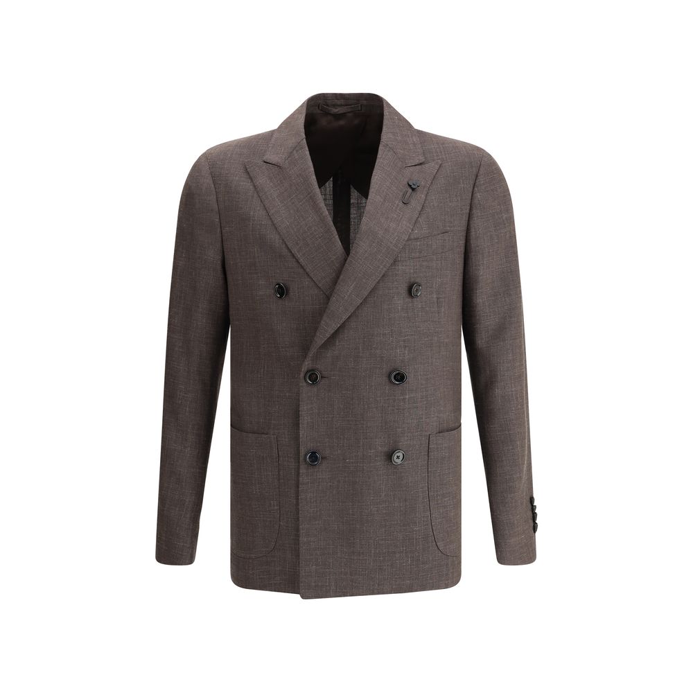 Lardini Wool Blazer Jacket with Iconic Pin