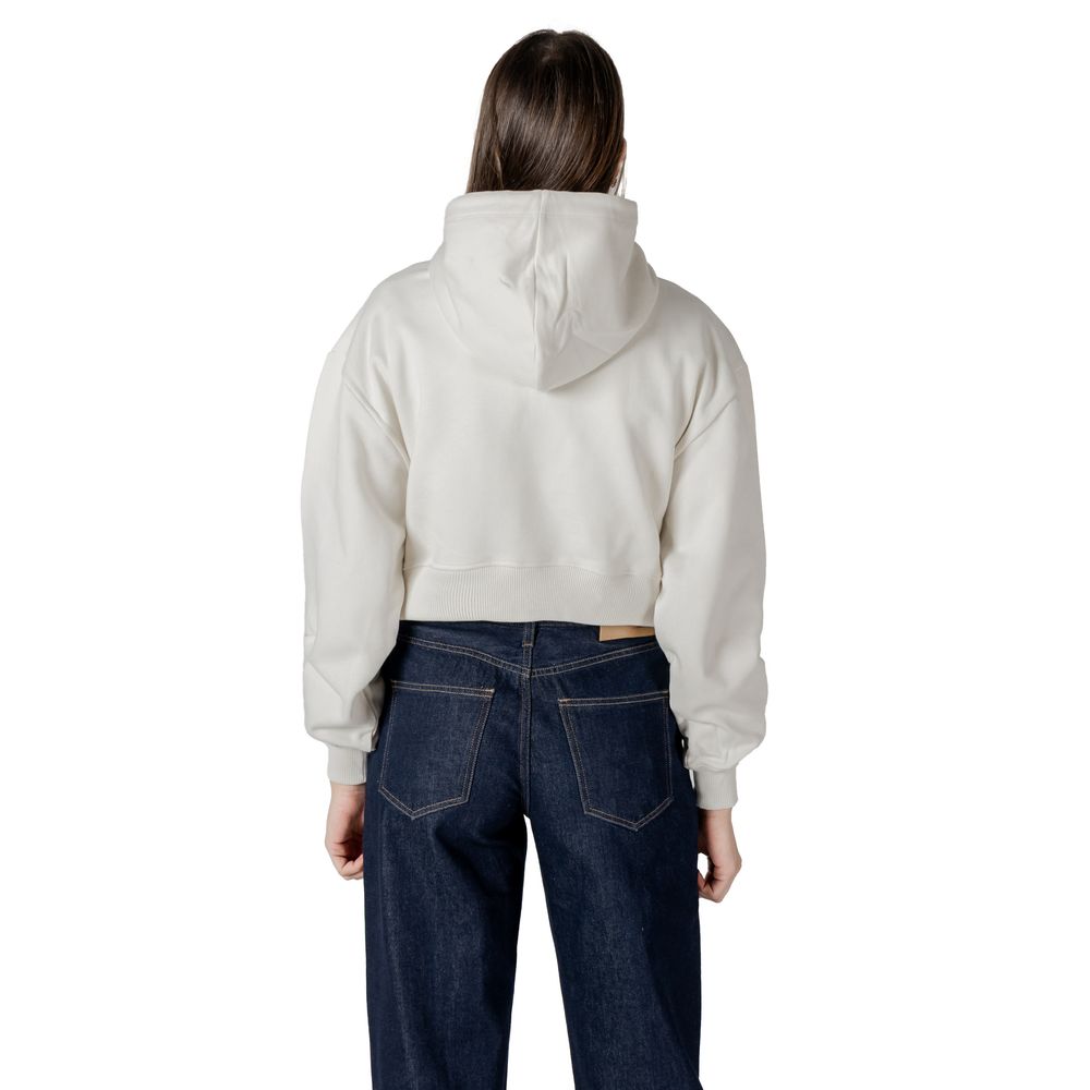 Calvin Klein Jeans Cream Cotton Hoodie for Women