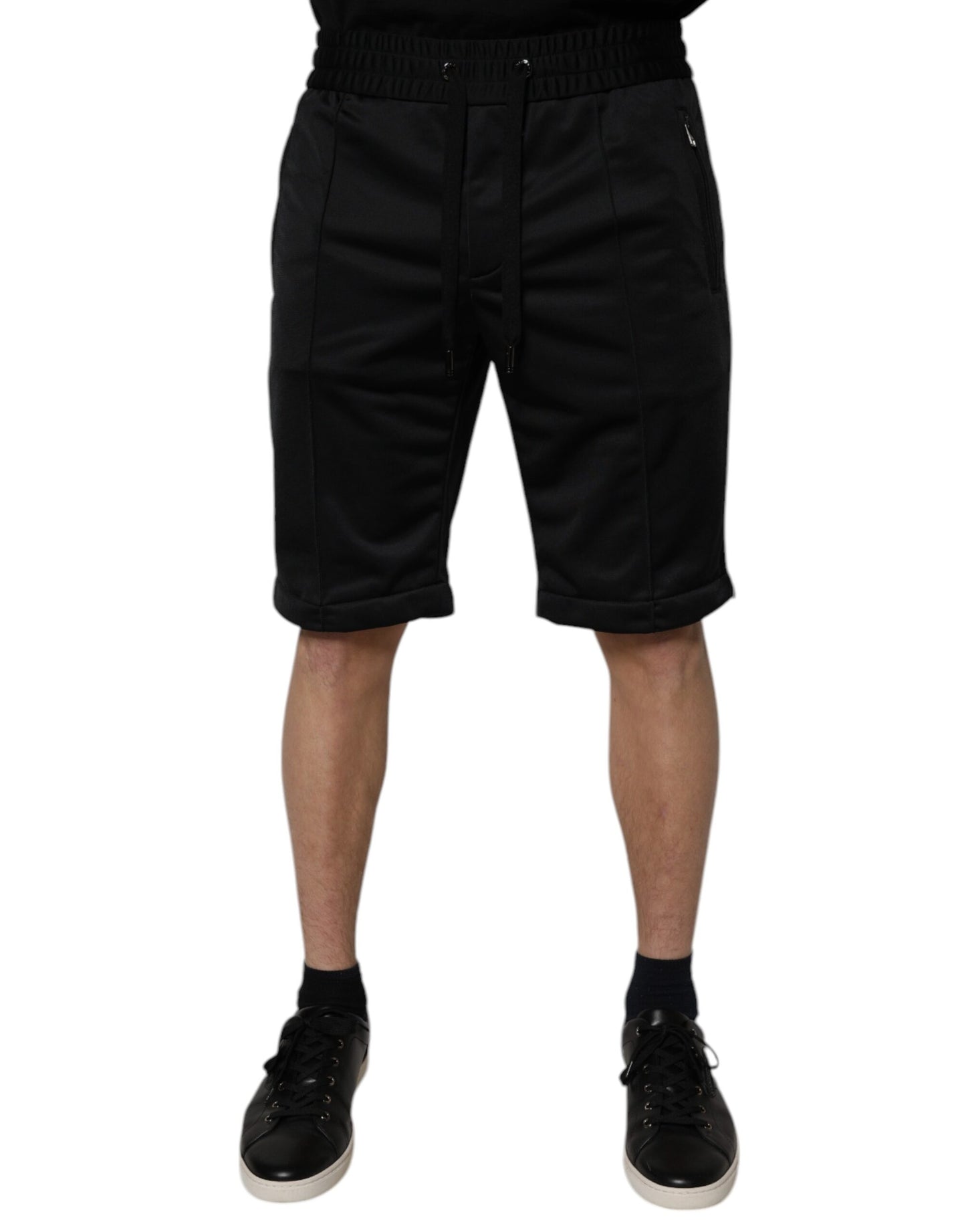 Dolce & Gabbana Black Polyester Mid Waist Men's Bermuda Shorts