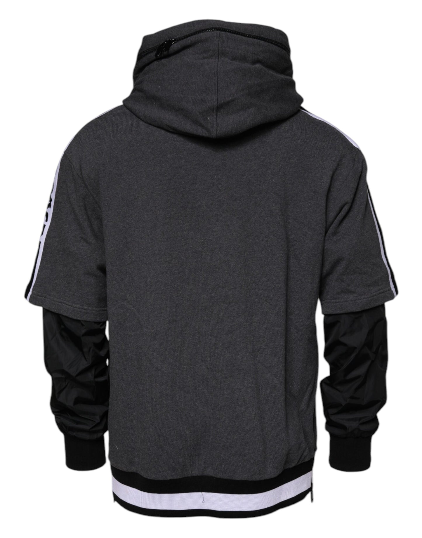 Dolce & Gabbana Melange Gray Cotton Hooded Sweatshirt