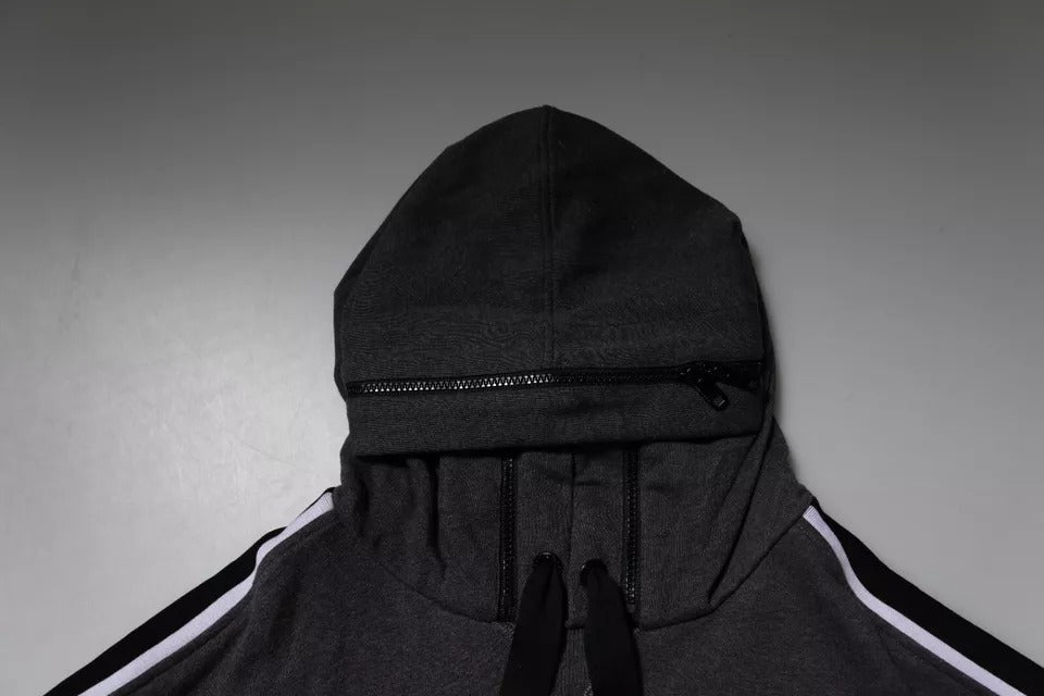 Dolce & Gabbana Melange Gray Cotton Hooded Sweatshirt