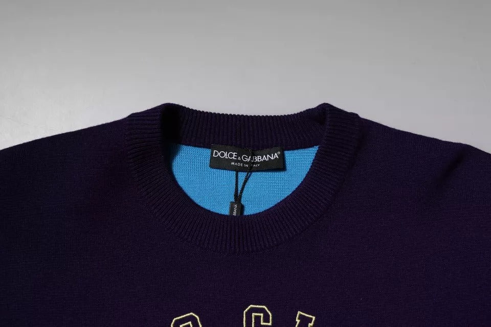Dolce & Gabbana Blue 1984 Milano Crew Neck Sweatshirt Sweater