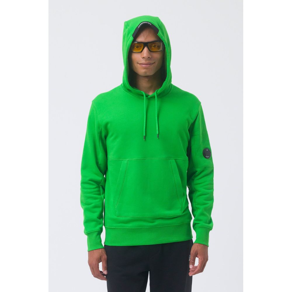 C.P. Company Green Cotton Sweater with Iconic Goggle