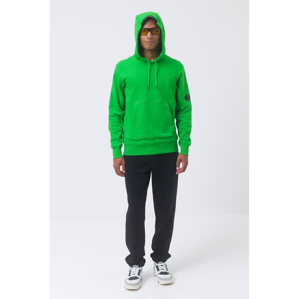 C.P. Company Green Cotton Sweater with Iconic Goggle