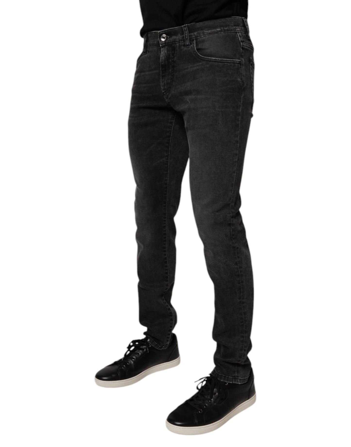 Dolce & Gabbana Black Cotton Stretch Skinny Denim Jeans