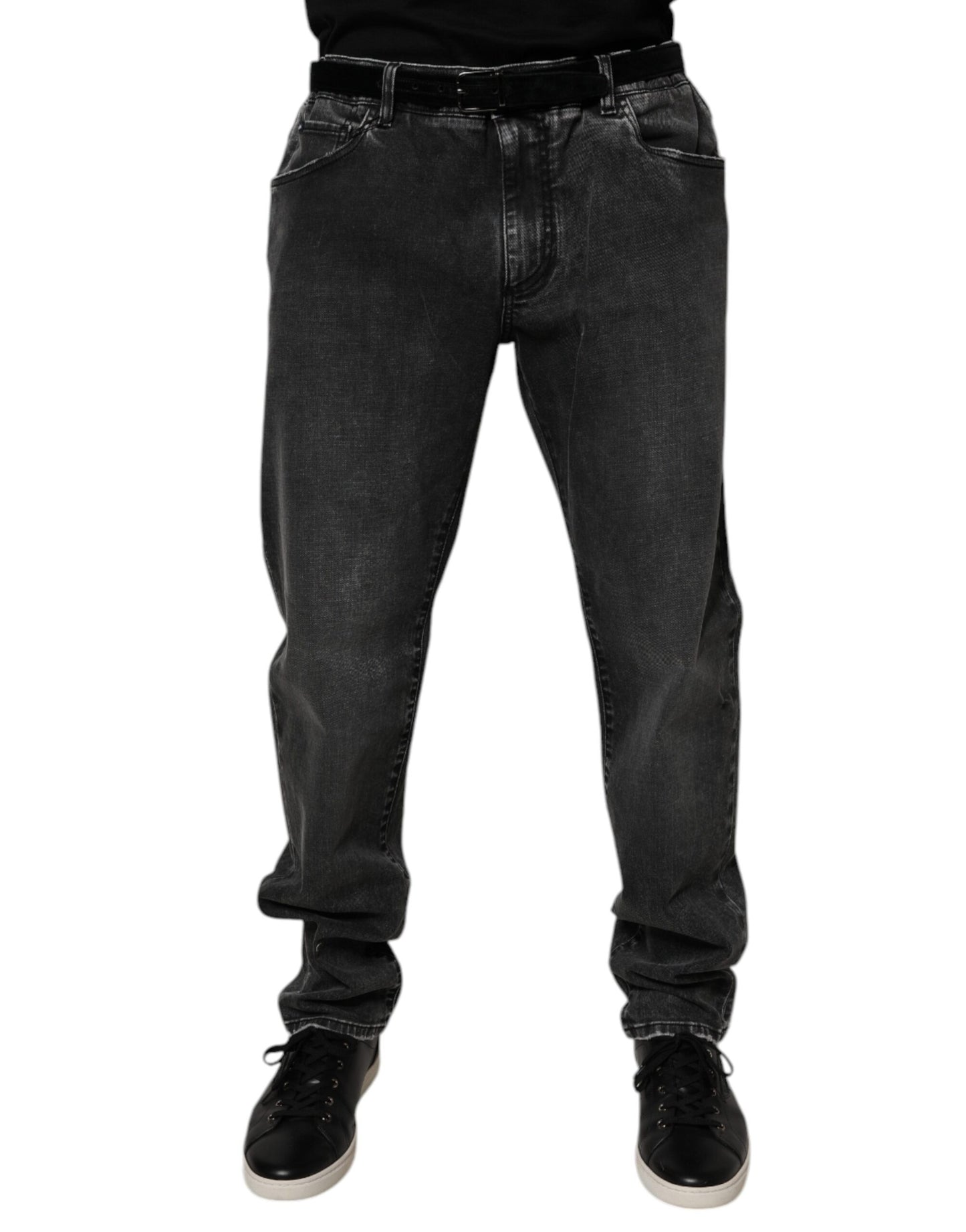 Dolce & Gabbana Black Cotton Stretch Skinny Men's Denim Jeans