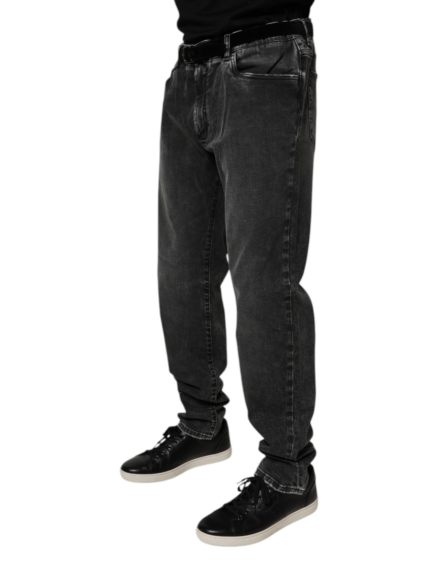 Dolce & Gabbana Black Cotton Stretch Skinny Men's Denim Jeans