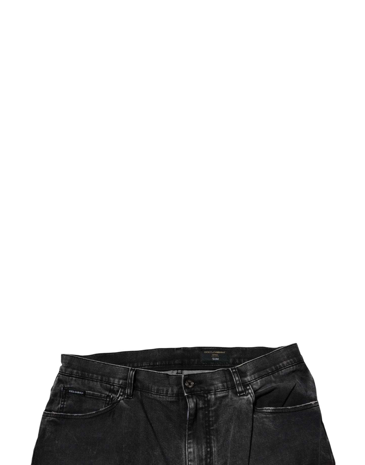 Dolce & Gabbana Black Cotton Stretch Skinny Men's Denim Jeans