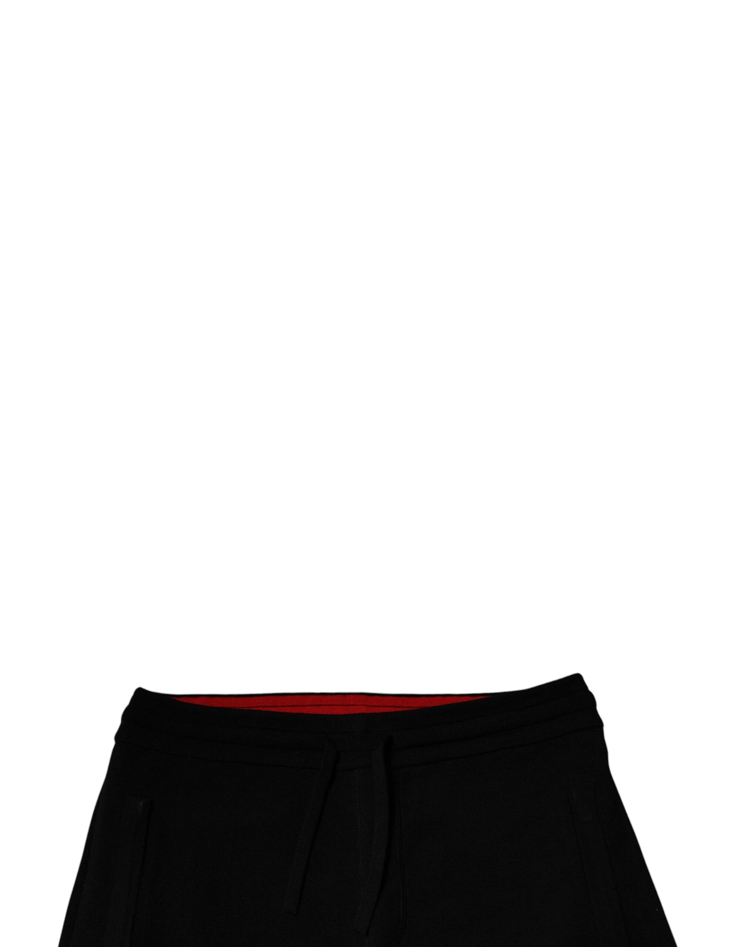 Dolce & Gabbana Black Wool Mid Waist Jogger Sweatpants