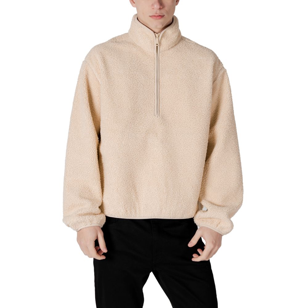 Calvin Klein Jeans Cream Eco-Friendly Half Zip Sherpa Jacket