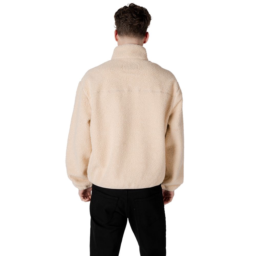 Calvin Klein Jeans Cream Eco-Friendly Half Zip Sherpa Jacket