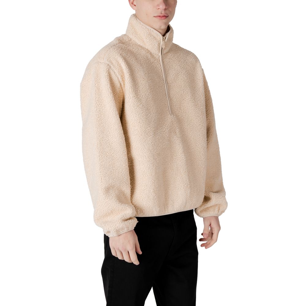 Calvin Klein Jeans Cream Eco-Friendly Half Zip Sherpa Jacket