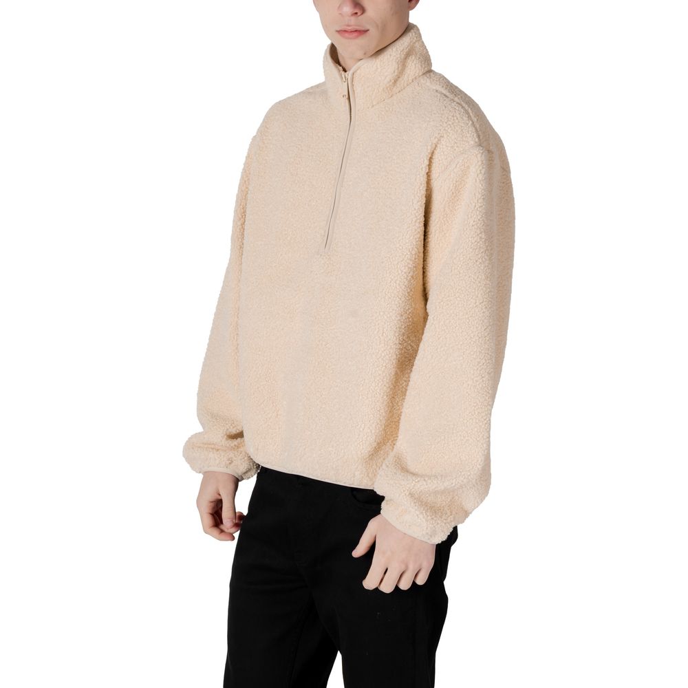 Calvin Klein Jeans Cream Eco-Friendly Half Zip Sherpa Jacket