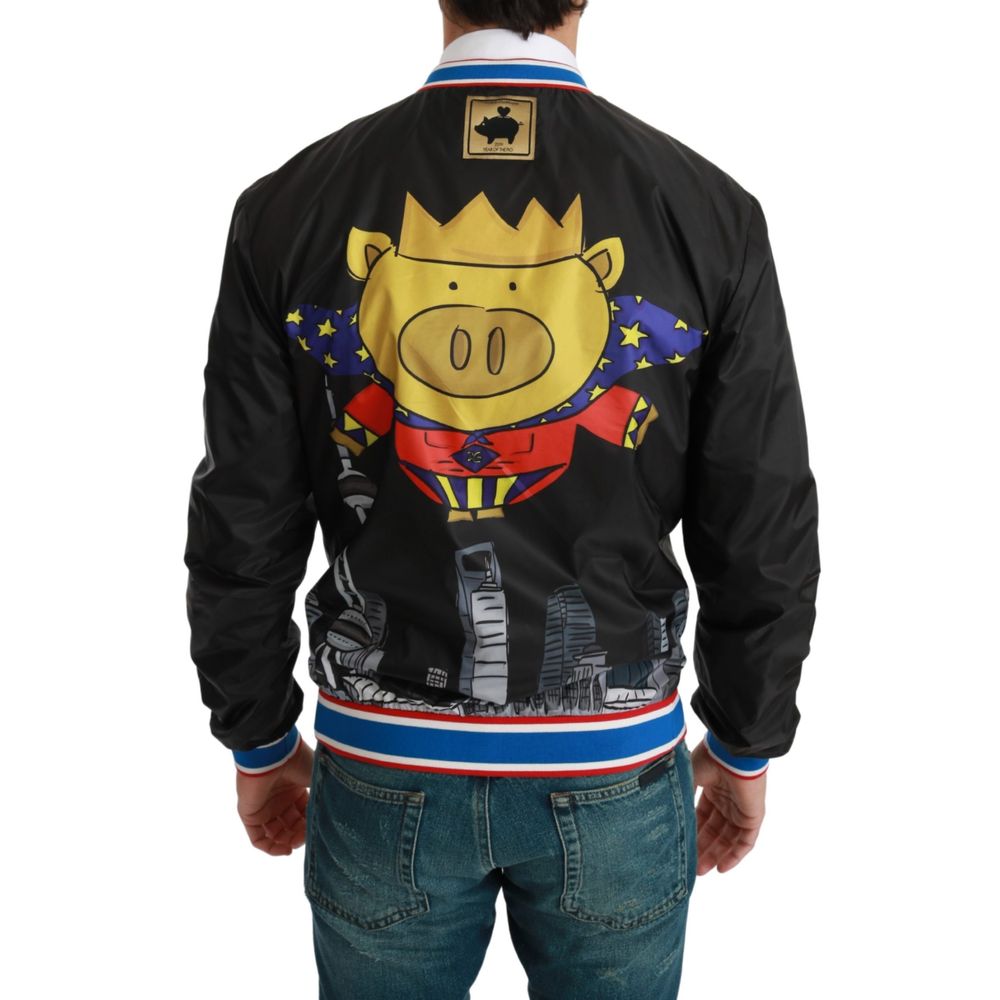Dolce & Gabbana Black Material Bomber Jacket