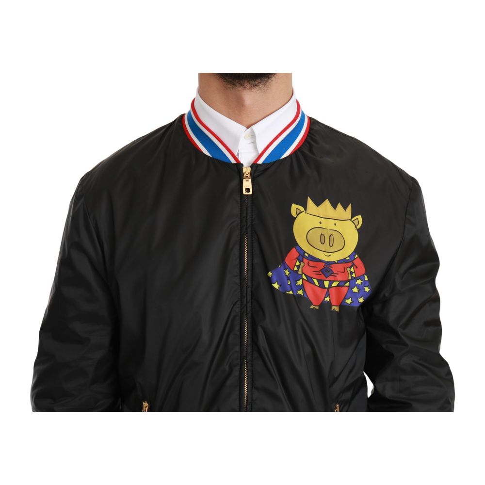 Dolce & Gabbana Black Material Bomber Jacket
