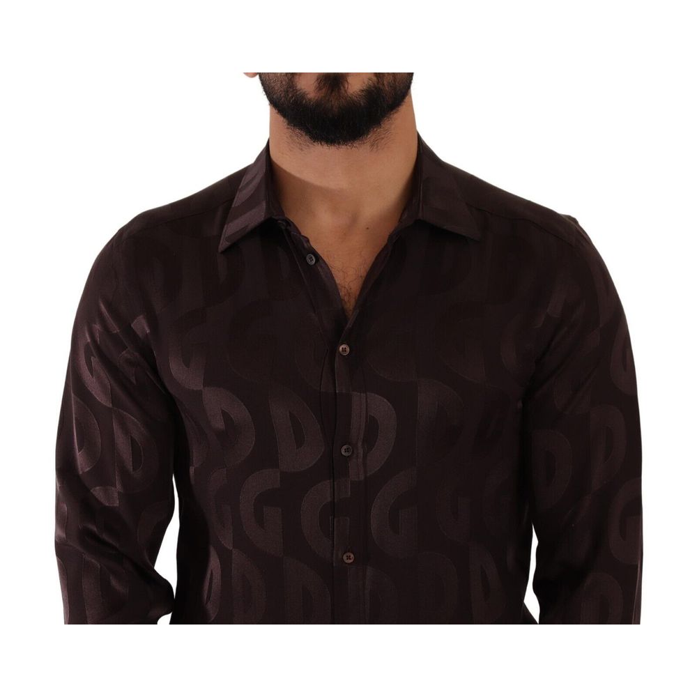 Dolce & Gabbana Bordeaux Silk Shirt - A Touch of Elegance