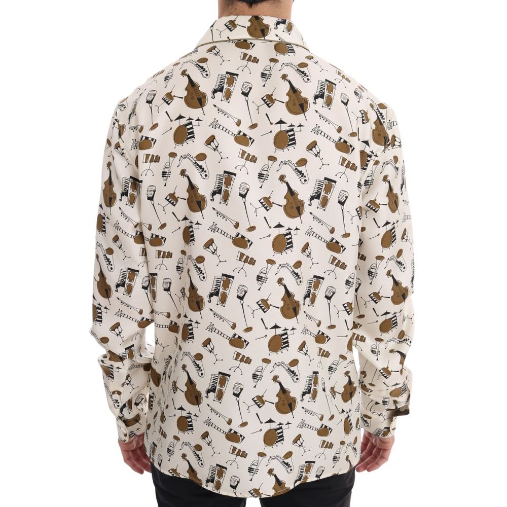 Dolce & Gabbana Multicolor Silk Jazz Shirt