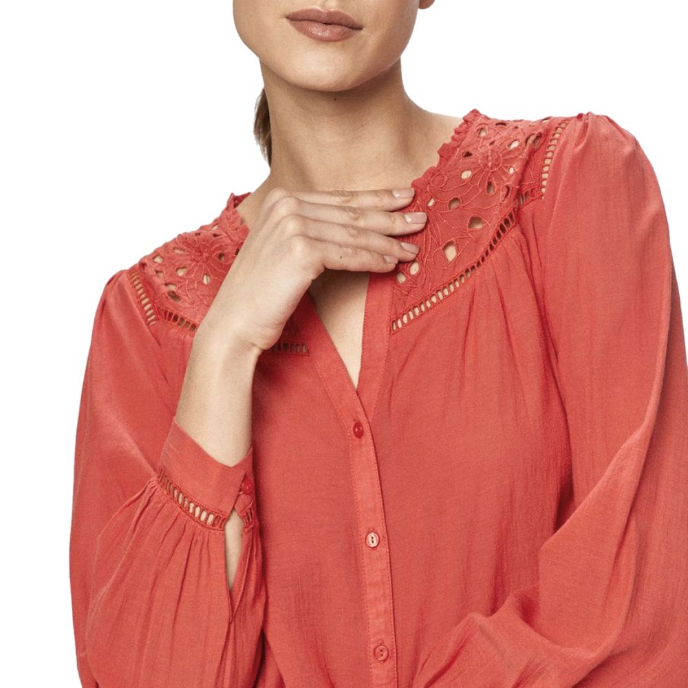 Pepe Jeans Red Viscose Shirt for Women