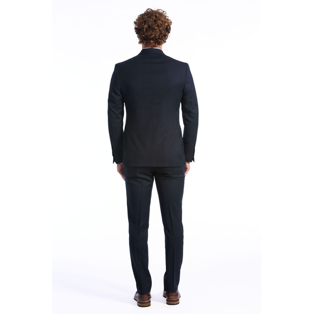 Baldinini Trend Blue Wool Suit - Double Breasted Elegance