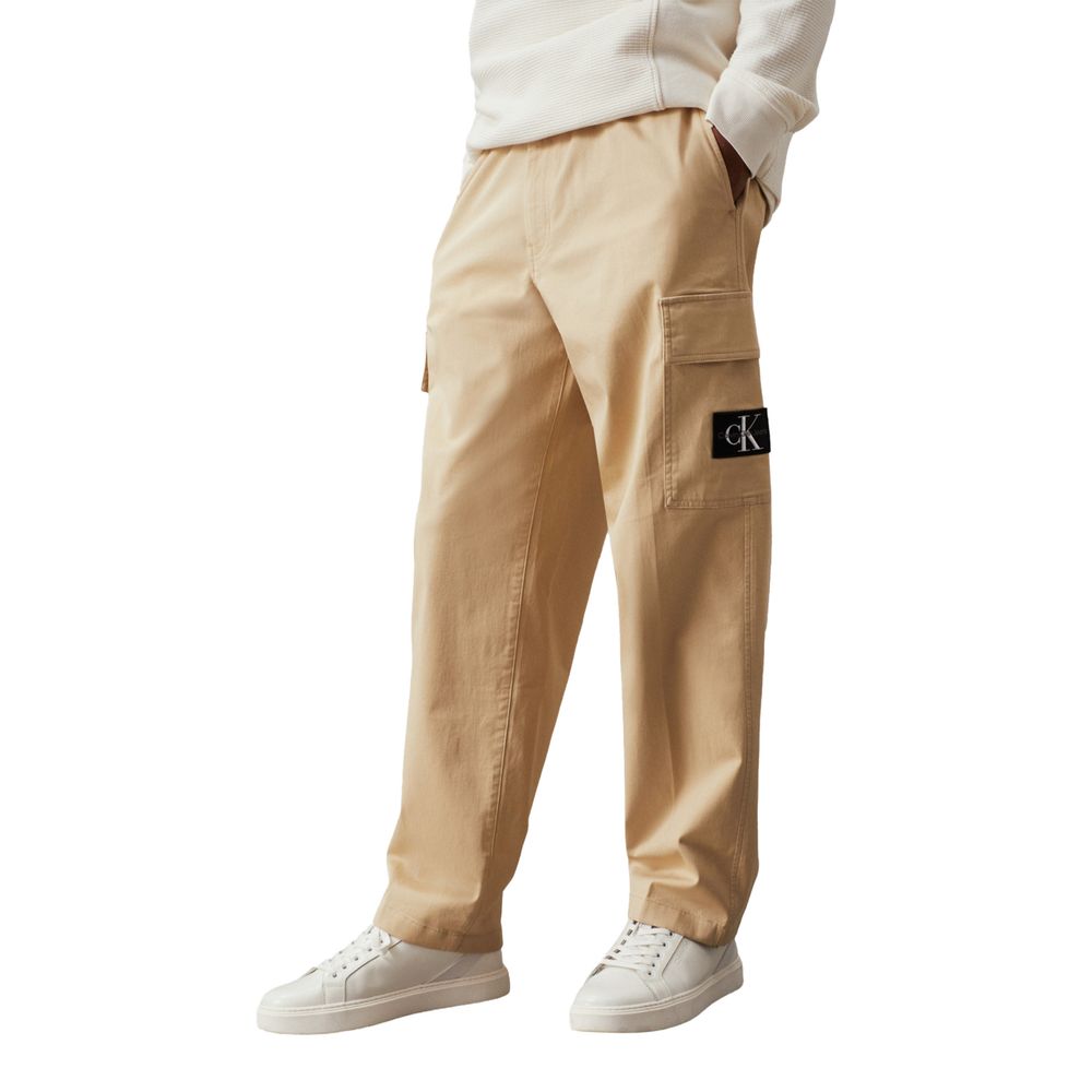 Calvin Klein Beige Cotton Jeans & Pant for Men