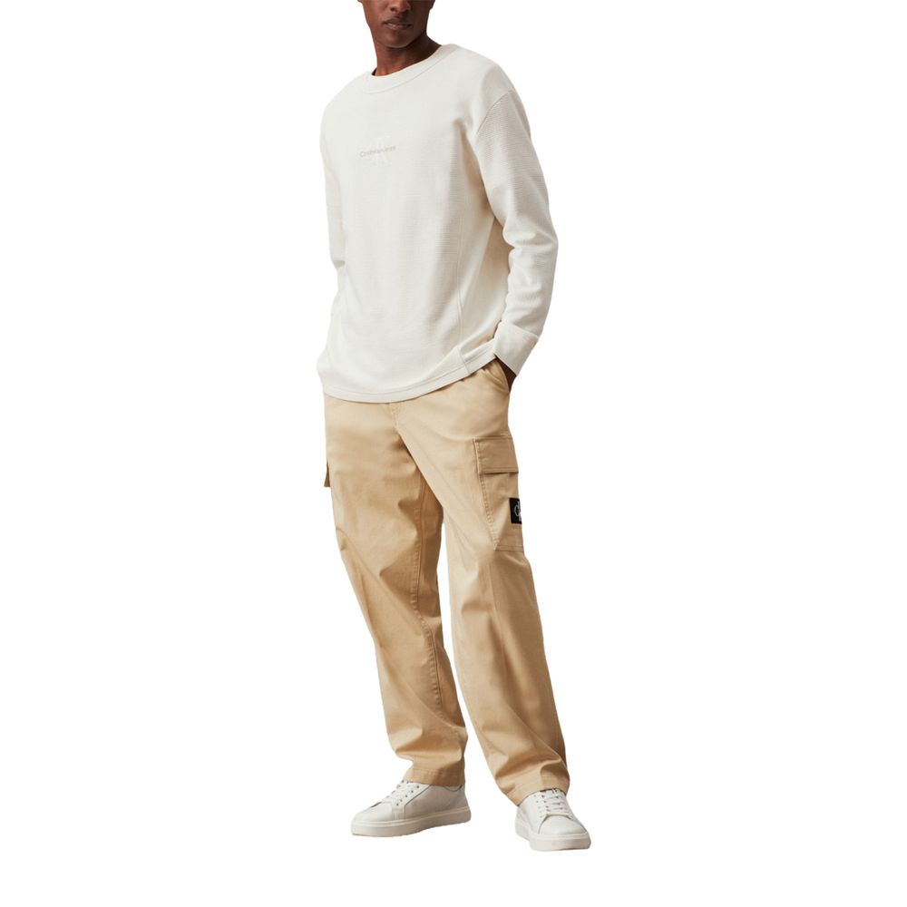 Calvin Klein Beige Cotton Jeans & Pant for Men