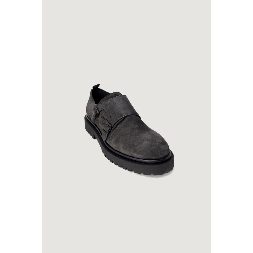 Antony Morato Black Leather Casual Slip-On Shoes for Men