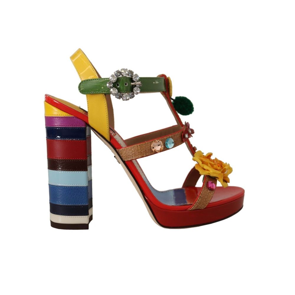 Dolce & Gabbana Multicolor Floral Cotton Sandal