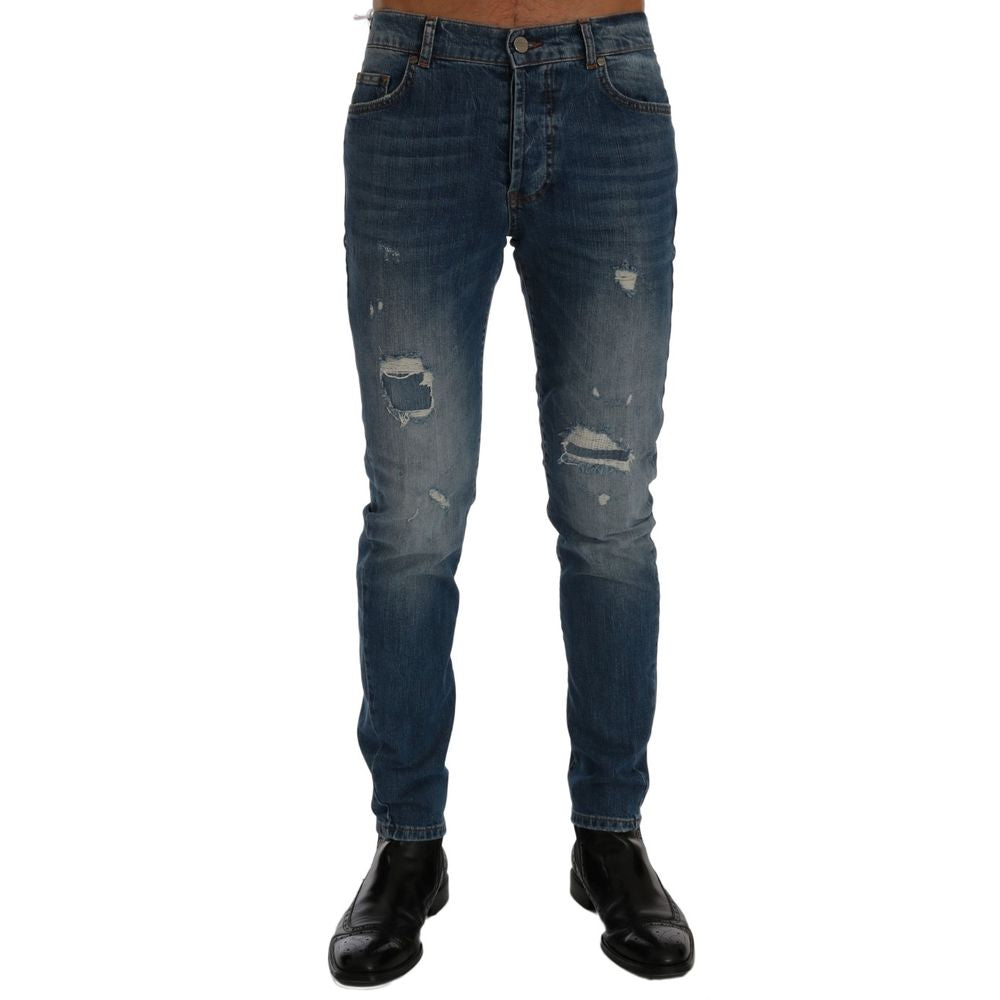 Frankie Morello Dunfermile Slim Fit Blue Cotton Jeans