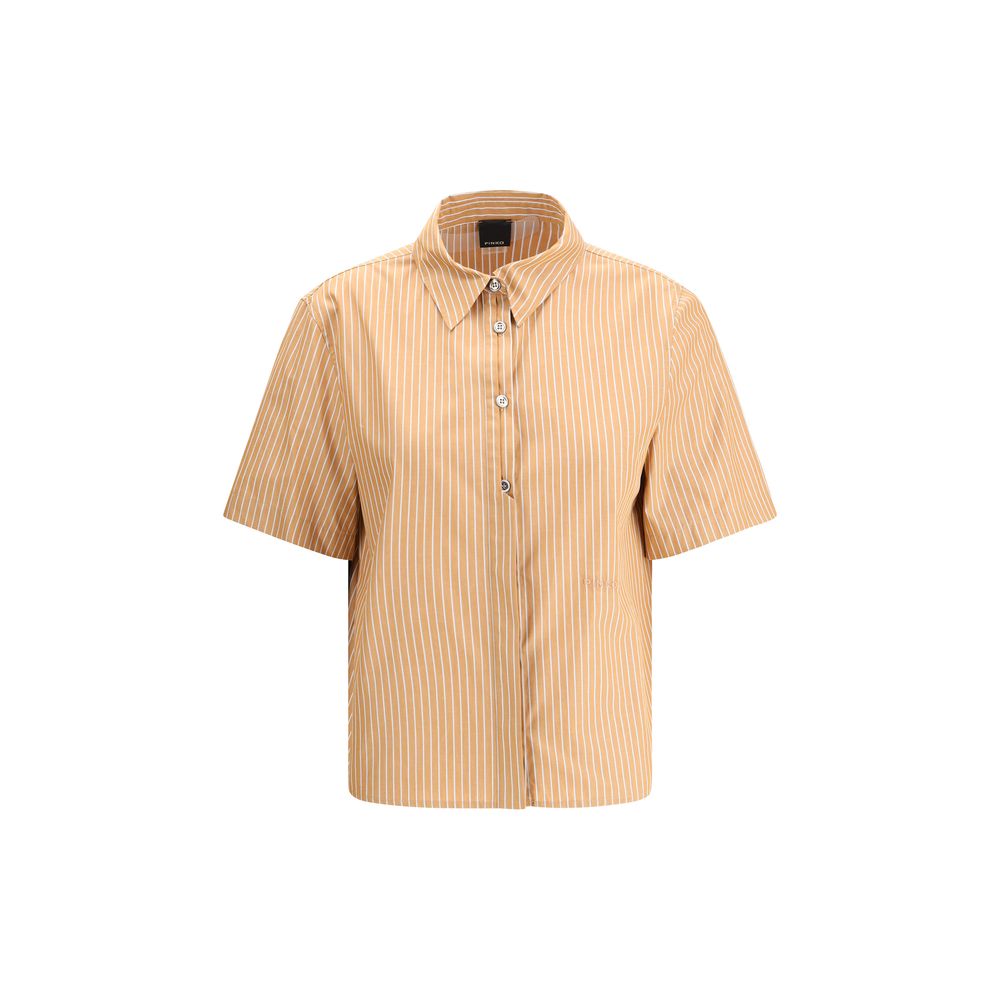 PINKO Orange Short Sleeve Striped Shirt