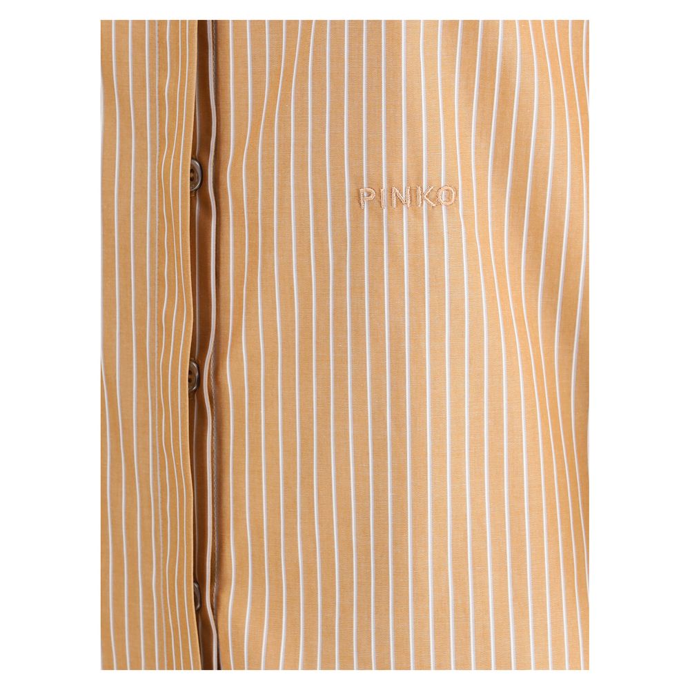 PINKO Orange Short Sleeve Striped Shirt